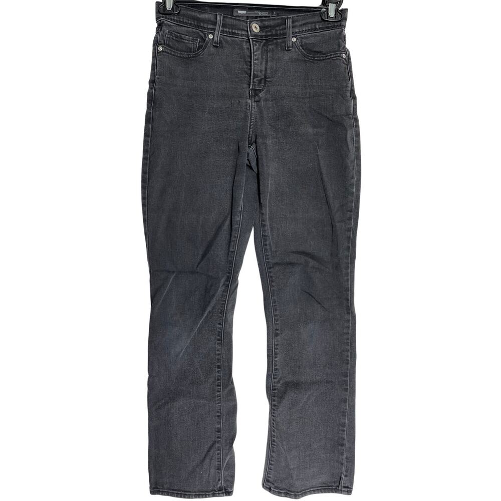 Levis Bootcut Jeans Size 4 Gray Perfectly Slimming Denim Mid Rise PUCKERING